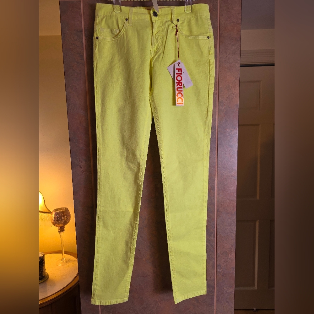 Fiorucci Neon Yellow Jeans. SZ 29. NWT